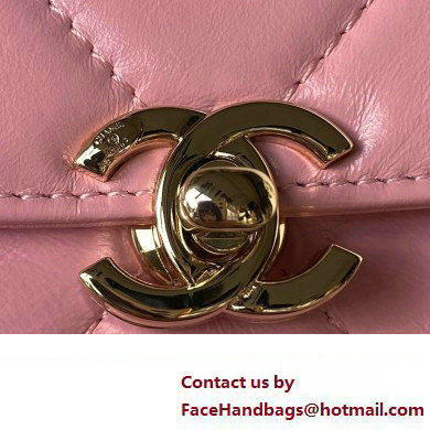 Chanel Quilted Shiny Calfskin  &  Gold-Tone Metal box Bag AS4471 Pink 2023